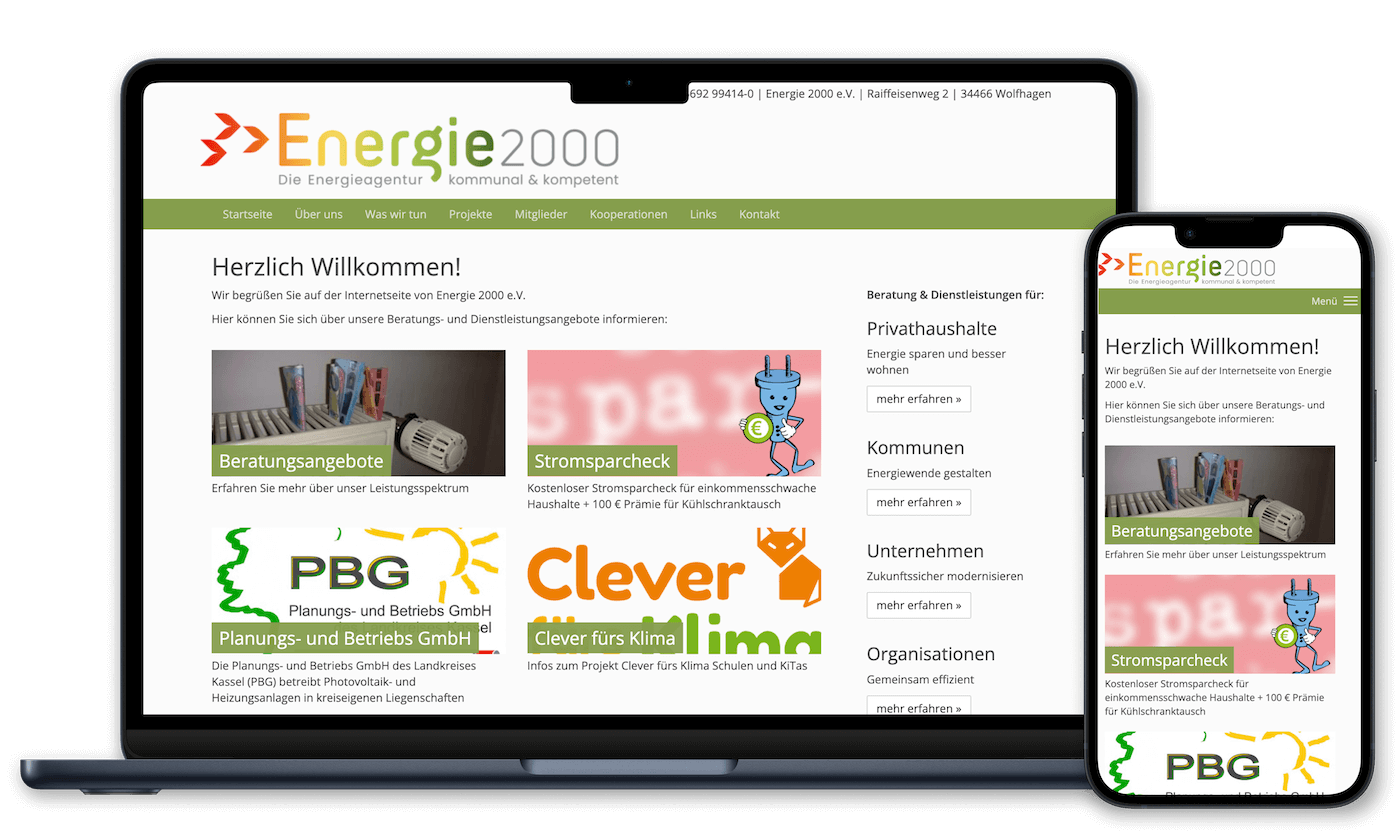 Screenshot of Energie 2000 e.V.