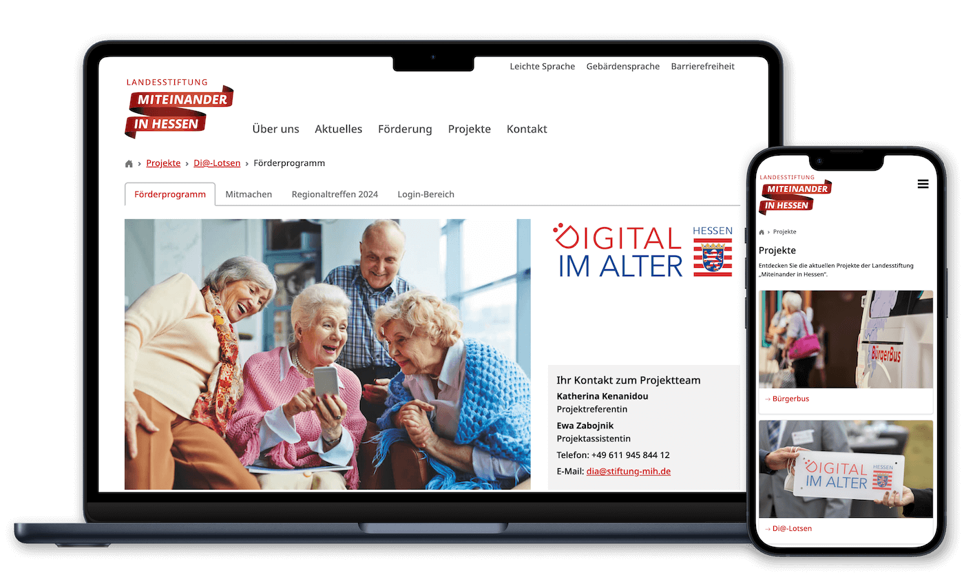 Screenshot of Landesstiftung „Miteinander in Hessen“